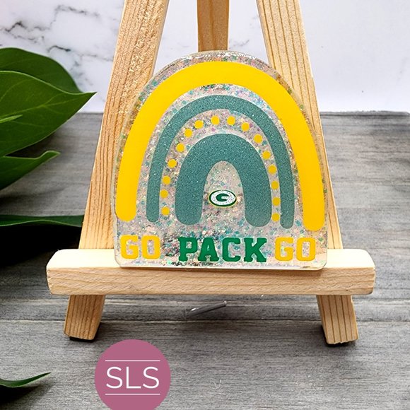 Go Pack Go Rainbow Badge Reel-Football Badge Reel - Picture 9 of 10